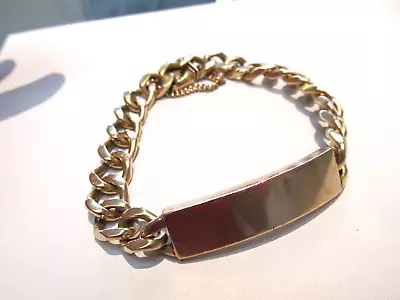 Estate 8 Inch Heavy Duty 18k Solid Gold I.D. Bracelet For Him  L@@K   MAKE OFFER • $14000