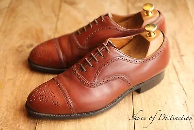 Church's Tan Brown Leather Oxford Brogue Shoes Men's UK 7 G US 8 EU 41 • £49