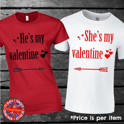 Valentines Day Matching T-shirt Set Couples Wedding Honeymoon Best Friends Gift • £10.95