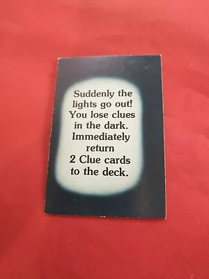 Mystery Mansion Board Game 1984 REPLACEMENT LIGHTS GO OUT! RETURN CLUE CARD *73T • $9