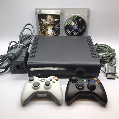 $89 • Buy Xbox 360 Elite 120GB Black Console Bundle With Wireless Controllers, Game, Cords