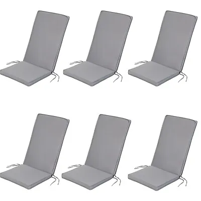 Outdoor Garden Chair Seat Pad High Back Filled Cushion On Tie Dining Patio Decor • £79.97