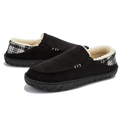 Moccasin Slippers Men's Memory Foam Faux Fur Shoes Winter Slip-on Slipper Indoor • $16.99