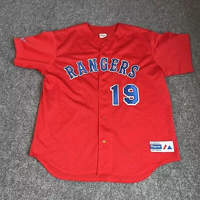 Vtg 90s Texas Rangers Juan Gonzalas Majestic Baseball Jersey Mens Xl Red Mesh • $44.77