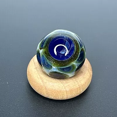 Contemporary Handmade Art Glass Marble 1.03  Dots W/ Sparkles Unique Boro MIB • $32.29