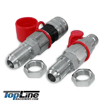 TL25 #12 JIC Flat Face 1/2 Body Hydraulic Quick Connect Coupler Set Skid Steer • $73.95