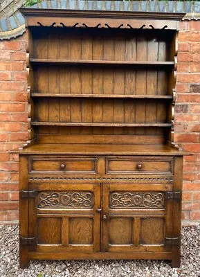 Small Antique Carved Solid Oak Titchmarsh And Goodwin Style Dresser • £395