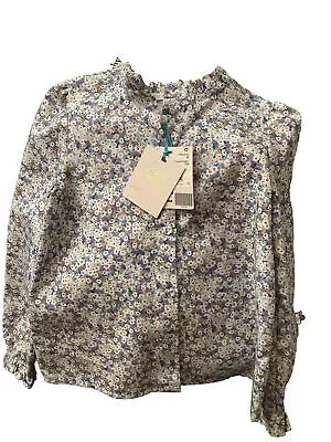 Abel & Lula Cotton Blue Floral Mayoral Printed Blouse Girls Size 8 NEW WITH TAGS • $35