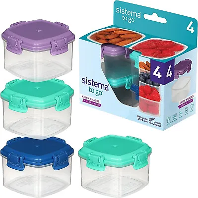 Sistema Knick Knack Pack TO GO Small Food Containers 62ml Assorted Color 4 PCS • £8.86