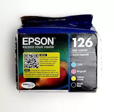 4 PACK Genuine OEM Epson 126 DURA Brite Ink Cartridges Black Cyan Magenta Yellow • $39.98