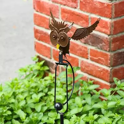 Courtyard Art Rustic Eagle Stake Metal Owl Pile Garden Decoration Lawn Ornament • $19.93