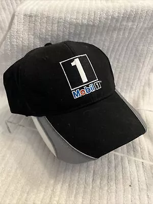 Mobil 1 Oil Cap Hat Strapback Adjustable Baseball Black Gray Embroidered Logo • $9.95