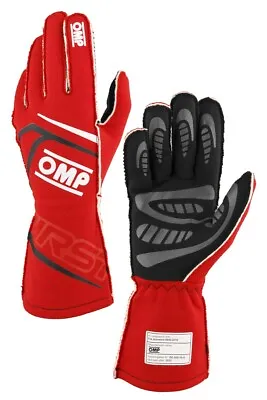 OMP First 2024 Gloves FIA 8856-2018 Racing Motorsport RED IB0-0776-A01-061 • $106.45