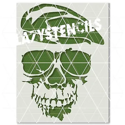 Military Skull Stencil - Reusable & Durable - Army Veteran Navy Air Force War • $8.99