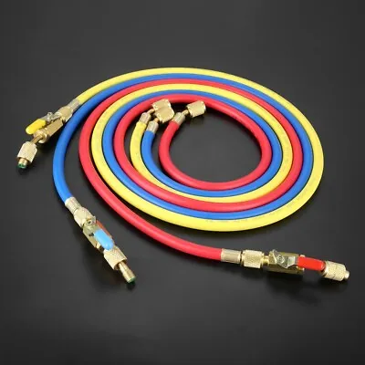 3Pcs AC Charging Hoses Strong Connector Quality R410A R134A Refrigerant Tool • £57.84