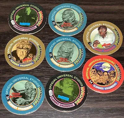 Lot Of 8 Slammer Whammers POG Official Universal Monsters Vintage Milk Cap • $19.99