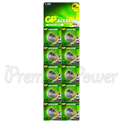 10 X GP Alkaline A76 LR44 Batteries 1.5V AG13 303 357 V13GA L1154 SR44 • $12.55