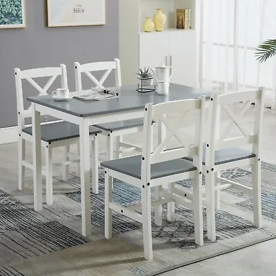 Classic Solid Wooden Dining Table And 4 Or 2 Chairs Set Kitchen Home • £99.99