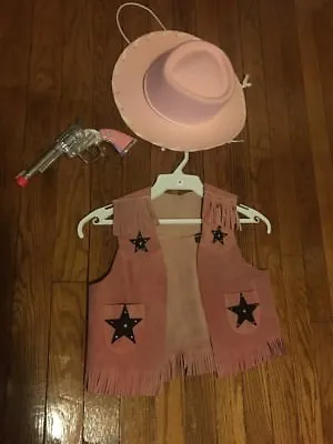 Children Girls Cowboy Hat Woody Sidekicks Vest Leather Gun Tombstone SZ 4 5 6 • $65