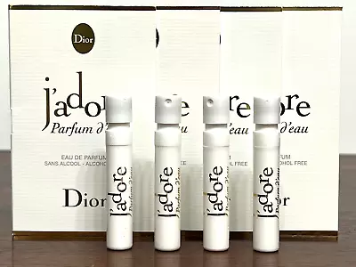 4x J'ADORE PARFUM D'EAU By DIOR 0.03oz / 1ml Ea EDP Spray Samples NEW • $13.95