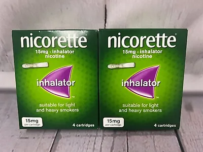 £17.50 • Buy 2x Nicorette Inhalator Pack 15mg 4 Cartridges Expiry 10/2025