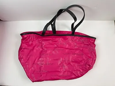 Via Spiga Hot Pink Zip Top Vegan Leather Shoulder Tote Bag Medium • $22.45