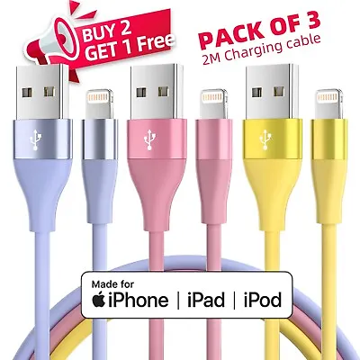 10 FT 3Pack Fast Charger USB Cable For Apple IPhone 8 X XS XR 11 12 13 Pro IPad • £8.39