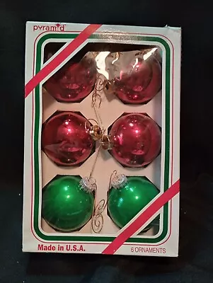 Vtg. Rauch Industries Pyramid Decorative Christmas Ornaments Mixed Box Of 6 • $9