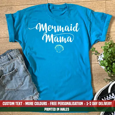 Ladies Mermaid Mama T-shirt Funny Mum Mothers Day The Little Ariel Gift Top • £13.99