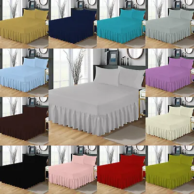 Extra Deep Fitted Valance Sheet Bed Sheets Single Double King Size OR Pillowcase • £3.79