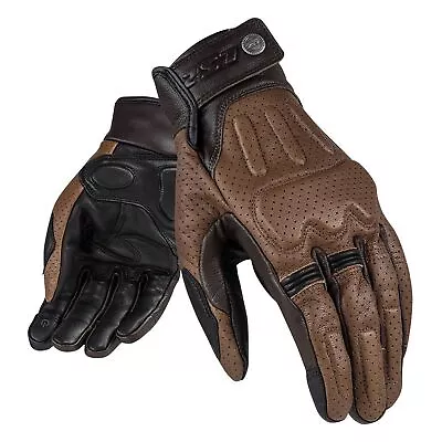 LS2 Rust Vintage Mens Leather Motorcycle Gloves Brown • $69.98