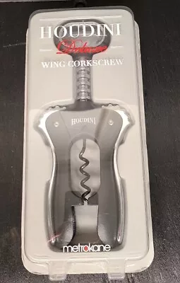 HOUDINI BY Rabbit Black Stainless Steel Wing Corkscrew / Bottle Opener NIP • $15