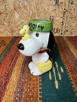 Vintage 1966 Snoopy & Woodstock (Peanuts) Ceramic Vase Planter Vintage 4.5” • $24.99