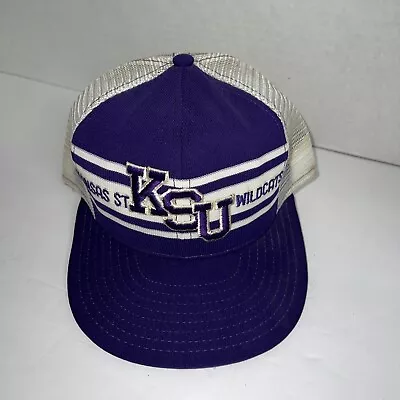 KSU Kentucky Wildcats Blue Mesh Snapback Hat Baseball Cap Large Vintage USA • $34.99