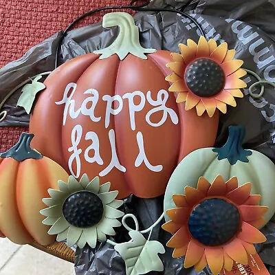 New Happy Fall  Pumpkin Metal Art Nwt • $15