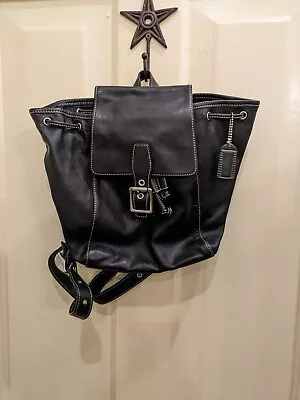 EUC Vintage 90s Coach 9569 Black Soft Leather Legacy Small Backpack Drawstring • $60