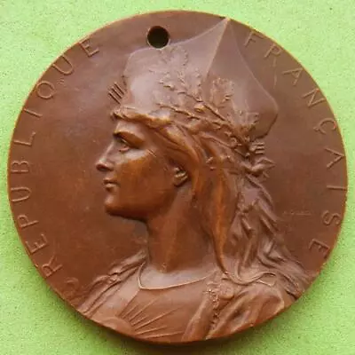 Sports Men With Gun Riffle Shooting Award Marianne French Bronze Medal By DUBOIS • $14.99