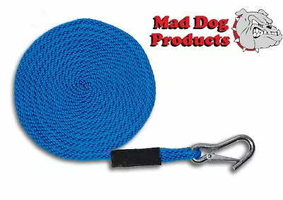 Royal Blue Marine Launch Line W/ Stainless Clip- 3/8  X 25' Line - Made In USA • $22.49