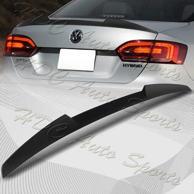 $67.99 • Buy For 2011-2018 Volkswagen Jetta MK6 W-Power Matt Black V-Style Trunk Spoiler Wing