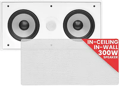 Ceiling Wall Mount Enclosed Speaker - 300 Watt Stereo In-Wall / In-Ceiling Flush • $83.99