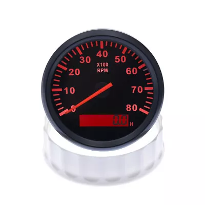 85mm Digital Marine Tachometer Boat Car Gauge LCD Hourmeter 0-8000RPM Waterproof • $27.20