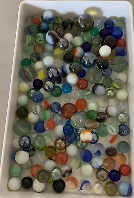 VINTAGE MARBLES 2+LBS- ESTATE FIND Cats Eye Solid Variety Mix Large & Small • $19.99