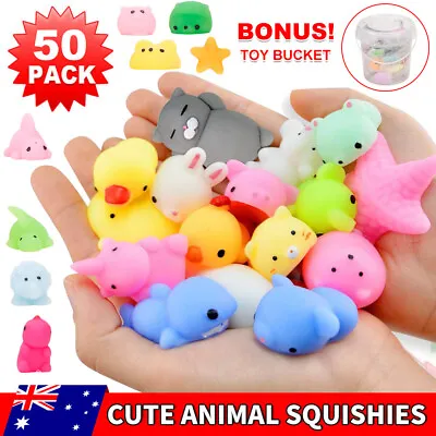 $20.95 • Buy 50x Cute Animal Squishies Kawaii Mochi Squeeze Toys Party Stretch Stress Squishy