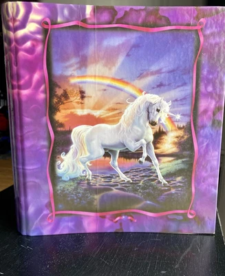 $24.99 • Buy Vintage 80s 90s Stuart Hall Mystic Unicorn Metal Ring Binder Trapper Keeper Pink