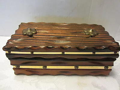 $45 • Buy Vtg Witco Wood Chest Casket Jewelry Box Solid Swamp Cedar Post 1940 7.5  W Retro