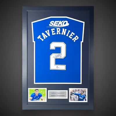 £285 • Buy Framed James Tavernier #2 Hand Signed Rangers Shirt With COA £285 Superb