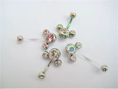 £4.50 • Buy Crystal Belly Bar Bioflex Or Steel Bar 6mm 8mm 10mm 12mm 14mm16mm 20mm 25mm+++