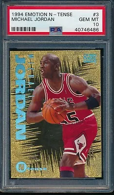 PSA 10 MICHAEL JORDAN 1994-95 Skybox Emotion N-TENSE #45 JSY Bulls GOAT GEM MINT • $1799.99