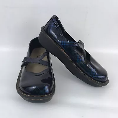 (r) Ingaro Dinah Mary Jane Shoes Size 9 Nursing Professional Clogs Blue Plaid • $25