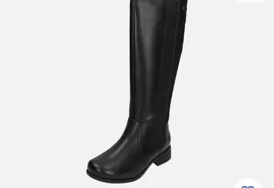 Ladies 7 Extra Wide Myra Black Boots Padders • £35